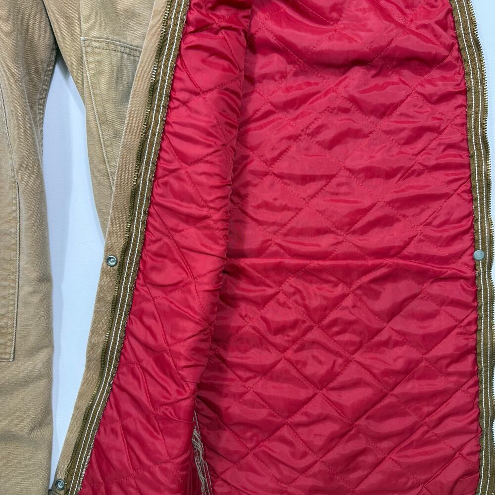 Vintage Carhartt Duck Canvas Insulated Bib Overalls Brown USA Made Quilted Lined - Picture 7 of 8